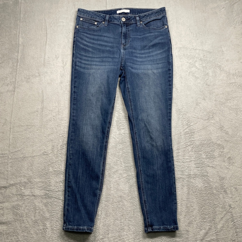 LC Lauren Conrad Skinny Jeans Women 12 Blue Dark Wash Stretch Denim
